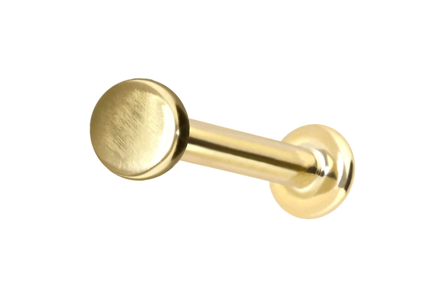 14 Karat Gold Labret Piercing mit Push Fit DISC